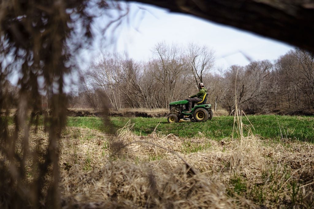 tractor on farm food plot for hunting