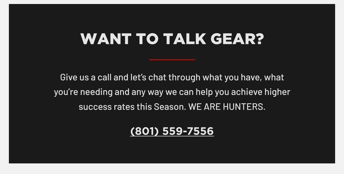 WANT TO TALK GEAR?